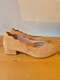 Sole Bliss suede scallop shoe Sand Size 5