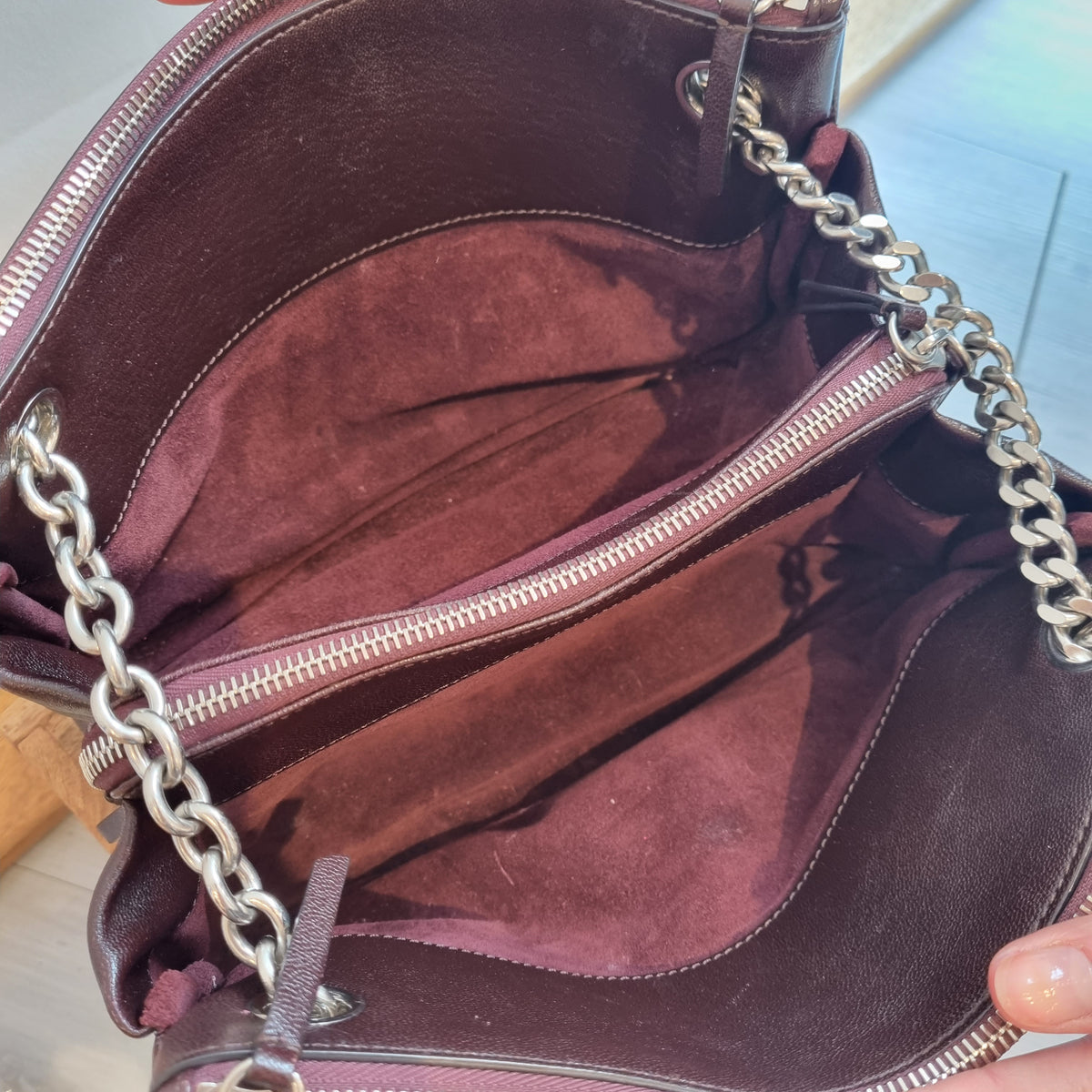 Mulberry 'Winsley' leather bag Oxblood OS