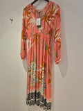 White Stuff Imogen Midi Dress Pink/Multi Size 6R