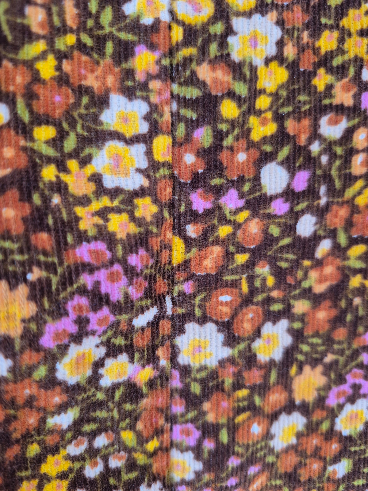 By Timo Babycord Blouse Ditsy floral Choc/Rust/Multi Size Small