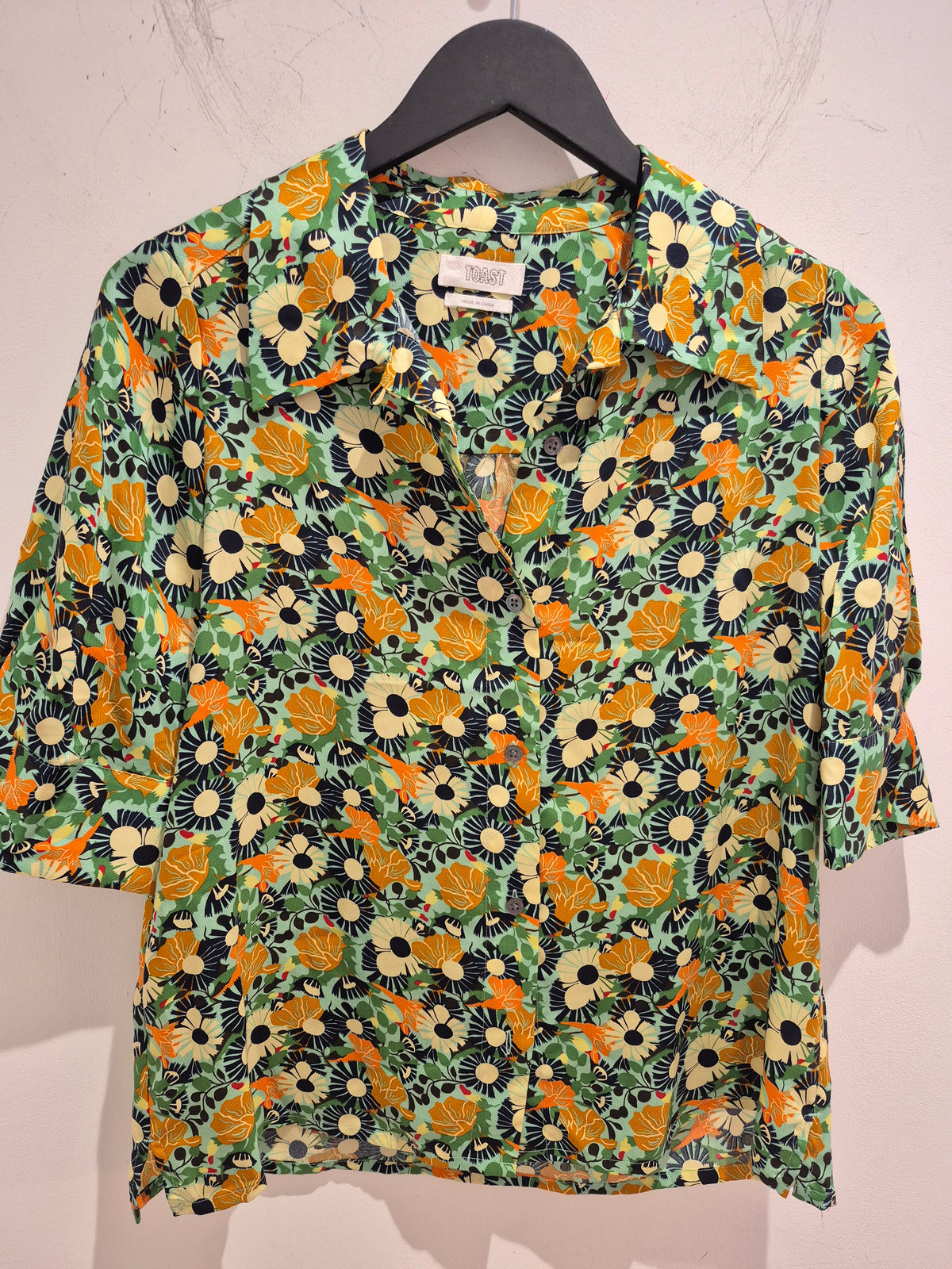 Toast flower print boxy Shirt Multi Size 8