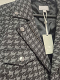Pure Collection Dogtooth Biker Jacket Black/Pewter Size 16