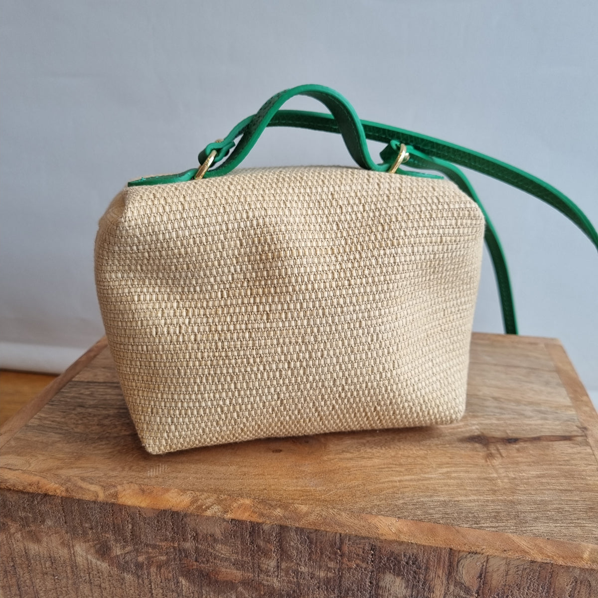 Longchamp Le Panier Pliage Natural/Green Crossbody bag