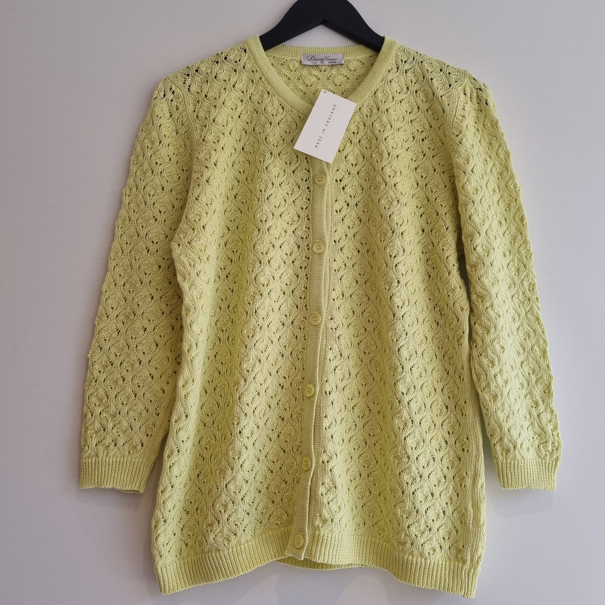 David Nieper open knit Cardigan Citrus Size 14