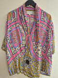 One Hundred Stars 'Indian Summer' Print Twist Top Pink/Blue Size M/L