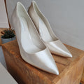 Dune satin crystal embellished heel bridal shoe Ivory Size 6