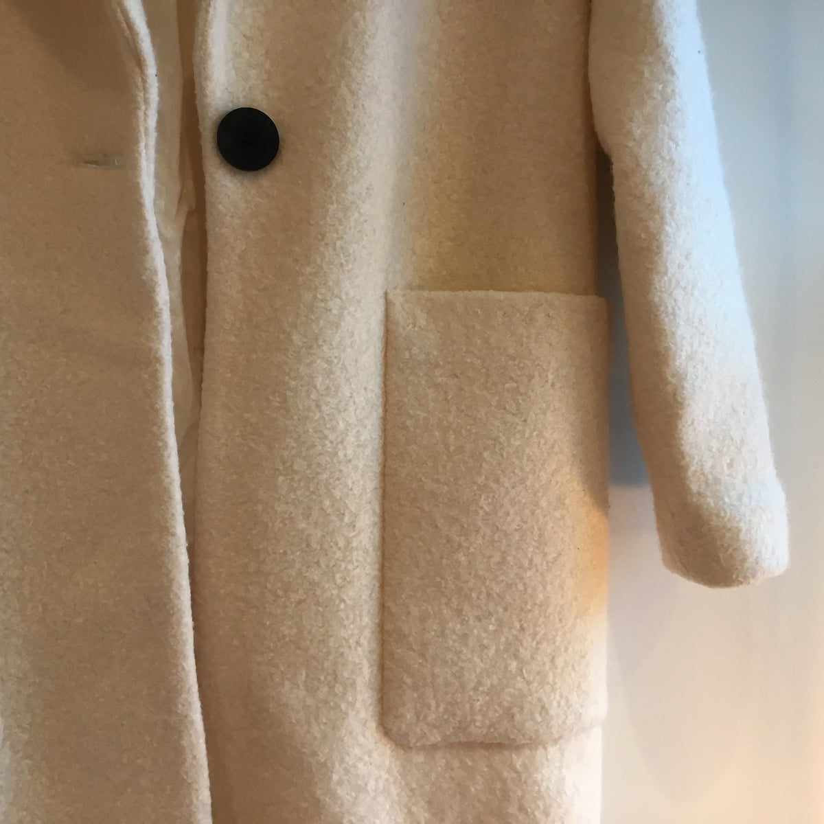 Mint Velvet boucle coat Cream Size 14